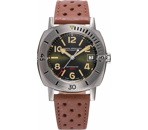 Nivada Grenchen Depthmaster Čísla - Brown Racing Strap