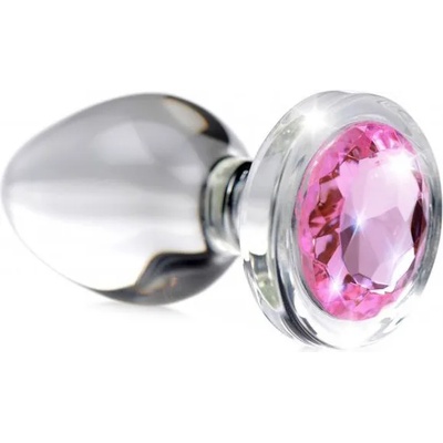 Booty Sparks Pink Gem Glass Anal Plug Medium