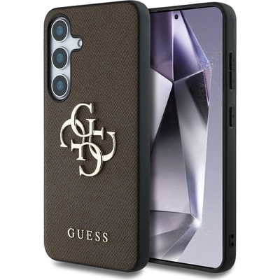 GUESS Калъф Guess Grained Big 4G Logo Small Classic Logo за Samsung Galaxy S25 кафяв (3666339449179)