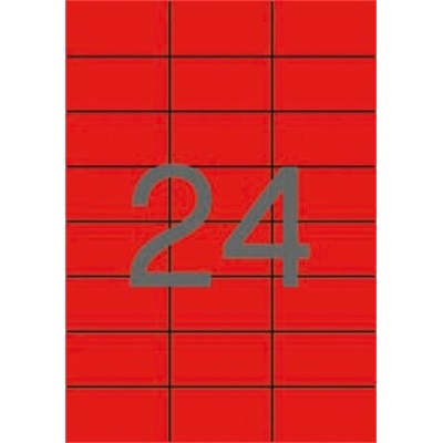 APLI Štítok 70 x 37 mm farebný červený 480 štítkov balenie 01593