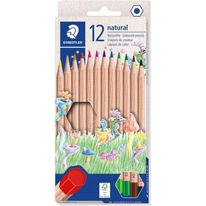 STAEDTLER Комплект цветни моливи, шестоъгълни, STAEDTLER „Noris natural 143N, 12 цвята 143N C12 (143N C12)