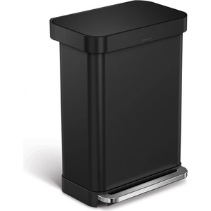 simplehuman Матово черно стоманено кошче за боклук с педал 55 l - simplehuman (CW2103)