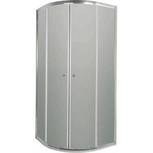 INVENA Vitoria полукръгла душ кабина с плъзгащи се врати 90x90 хром графит стъкло (AK-49-197-O)