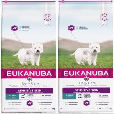 Eukanuba Daily Care Adult Sensitive Skin 2 x 12 kg