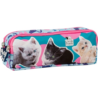 DERFORM Правоъгълен ученически несесер Derform Cleo & Frank 37 - с 2 ципа (87488)