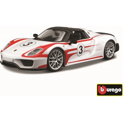 Bburago Race Porsche 918 Bielaach bílá 18-28009 1:24