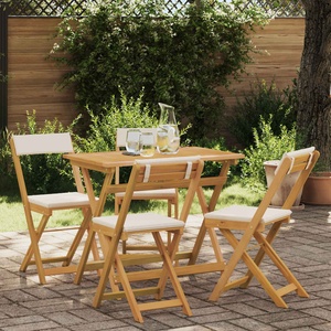 vidaXL Външни бistro столове 4 бр. Кремавобяло (42028097)