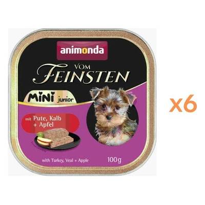 Animonda Vom Feinsten Mini Junior s krůtím telecím a jablkem 6 x 100 g