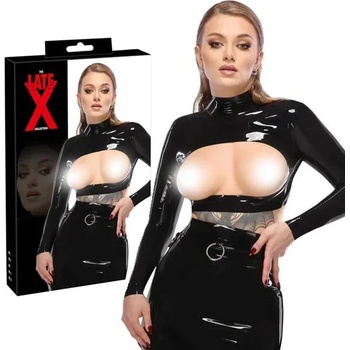 Латексов топ с изрязана предна част, размер M - Open Cup Shirt LateX (29013661031)