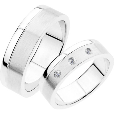 Snubní prsteny z bílého zlata SP-235