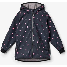 Detská softshellová bunda s flísom Basic Kvety čierna