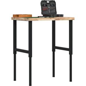 vidaXL Работна маса, 80x60x(73-99, 5) см, масивна акация, правоъгълна (3309690)