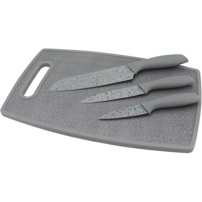 ZEPHYR Комплект ножове 3 броя и дъска за рязане zephyr zp 1633 c3b, Сив (1630120200)