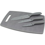 ZEPHYR Комплект ножове 3 броя и дъска за рязане zephyr zp 1633 c3b, Сив (1630120200) - topmall