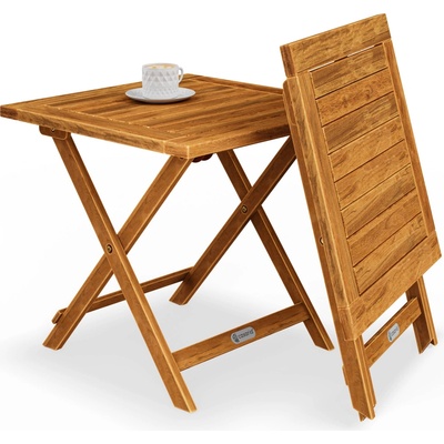 Casaria Vitek 100030 Odkládací stolek z akátového dřeva 46x46cm