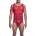 Мъжко секси боди, прозрачно и изрязано - MOB Bodysheer Red S/M (D-243563)