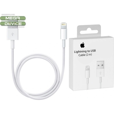 Apple Кабел Apple MD819 iPhone 5 Lightning 2м, Бял (MD819, 2023942600563)