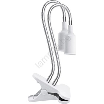 Kobi Гъвкава настолна лампа с клипс PLANTY 2xE27/30W/230V бяла за растения (KB0540)
