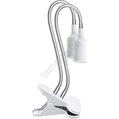 Kobi Гъвкава настолна лампа с клипс PLANTY 2xE27/30W/230V бяла за растения (KB0540)