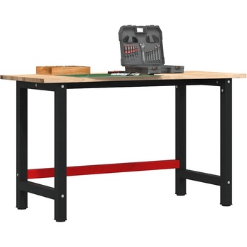 vidaXL Работна маса, 140x60x81, 5 см, масивна дървесина дъб (3309675)