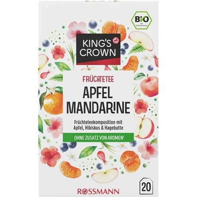 King's Crown BIO ovocno-bylinný čaj Jablko a mandarinka 40 g