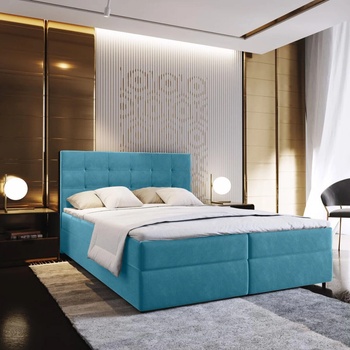 Textilomanie Glorien velvet modrá Matrac Bonell pružinový