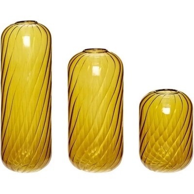 Hübsch Ваза FLEUR, комплект 3 бр. , жълта, стъкло, Hübsch (HU661203)