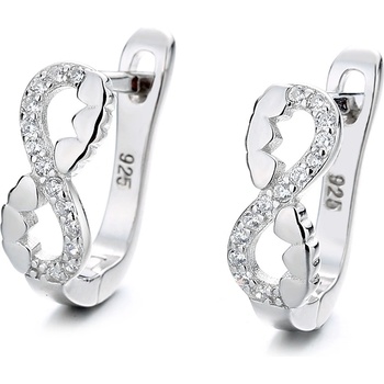 DELIS Сребро 925, jw1257, модел безкрайност, обеци с родиево покритие (jw1257)