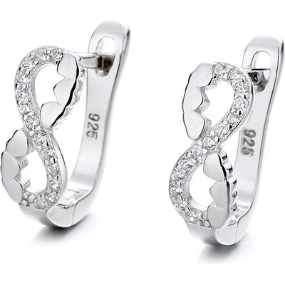 DELIS Сребро 925, jw1257, модел безкрайност, обеци с родиево покритие (jw1257)