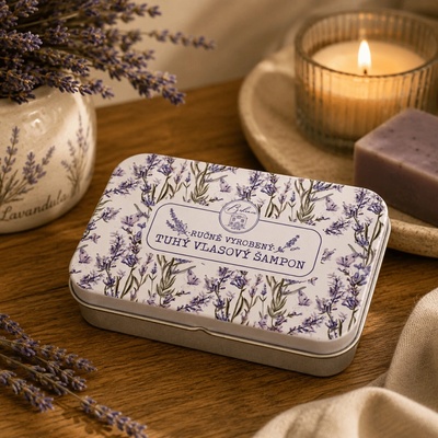 Bohemia Gifts Tuhý šampon v plechovém obalu Levandule 80 g