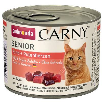 Animonda CARNY® cat Senior hovädzie a morčacie srdiečka 6x200g konzerva