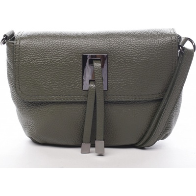 Módní malá dámská kožená crossbody Victorien zelená