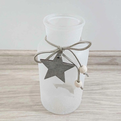 Clayre & Eef Dekorativní lahvička s hvězdou 17 x 8 cm