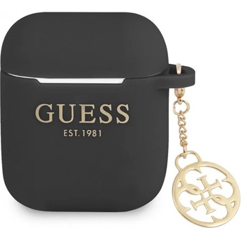 GUESS Калъф за слушалки Guess - Silicone, AirPods 1/2, черен (3700740463796)