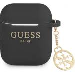 Guess Калъф за слушалки Guess - Silicone, AirPods 1/2, черен (3700740463796)