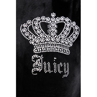 Juicy Couture суичър с качулка дамски от кадифе GOTHIC CROWN (JCBAS126805)