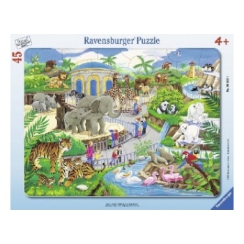 Ravensburger Verlag Ravensburger Kinderpuzzle - 06661 Besuch im Zoo - Rahmenpuzzle für Kinder ab 4 Jahren, mit 45 Teilen
