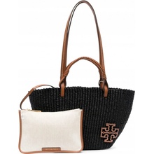 Tory Burch kabelka ELLA STRAW SMALL BASKET TOTE slama čierna