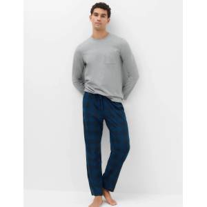 Marks & Spencer Пижамен комплект от чиста памук с мотив елен Marks & Spencer синьо Marks & Spencer | Sin | МЪЖЕ | S