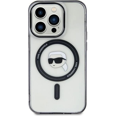 KARL LAGERFELD Кейс Karl Lagerfeld KLHMP15SHKHNOTK за iPhone 15 6.1", прозрачен, твърд, IML Karl`s Head MagSafe (3666339161910)