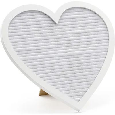 PartyDeco Сватбена табела - Бяло сърце 31 х 29 см