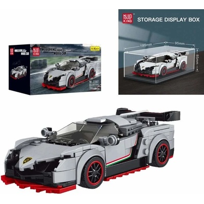 Mould King Športové Auto Lambo 398ks + Vitrína, biele