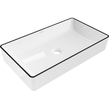 Mexen Nadia умивалник за монтаж върху плот 62 x 35 см, бял/черен - 21616007 (21616007)