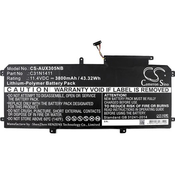 Cameron Sino Батерия за лаптоп C31N1411, Asus ZenBook UX305C, UX305CA, UX305F, UX305FA, 11.4V, 3800 mAh CAMERON SINO (3227)