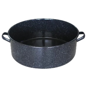 Румънски емайл РЯ-Тава кръг с дръжки Ø36xh12cm ЧЕРНА (1515/36) (0160178)