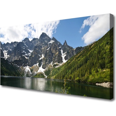 Obraz na plátně Hora Jezero Les Krajina 100x50 cm