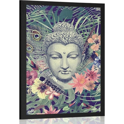 Plakát Buddha na exotickém pozadí - 20x30 silver