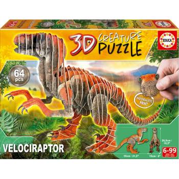 Image 1 of Educa 3D пъзел Educa от 64 части - Велоцираптори (EDU19382)