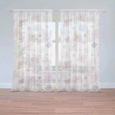 Sablio Záclony Malé fialové kvety: 2ks 150x250cm