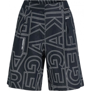 Karl Lagerfeld šortky PRINTED LINEN SHORTS černá
